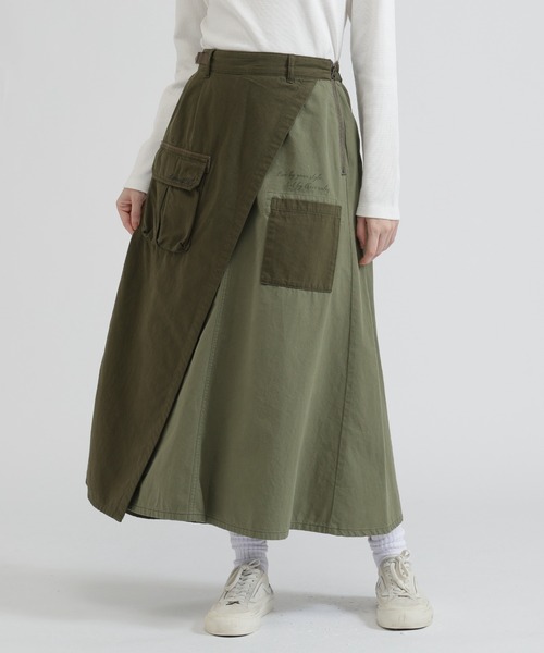 AVIREX（アヴィレックス）の「MILITARY LAYERED LIKE SKIRT（スカート・レディース・オリーブ/ブラック・M/S）」の19枚目の写真