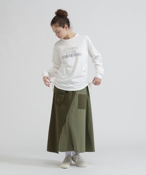 AVIREX（アヴィレックス）の「MILITARY LAYERED LIKE SKIRT（スカート・レディース・オリーブ/ブラック・M/S）」の22枚目の写真
