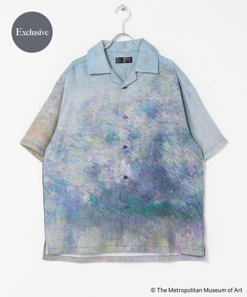 SENSE OF PLACE by URBAN RESEARCH（センスオブプレイスバイアーバンリサーチ）の「『別注』The Met×SENSE OF PLACE　ショートスリーブ シャツ(モネ)（シャツ/ブラウス・メンズ・ライトピンク/ブラック・LARGE/MEDIUM）」の2枚目の写真