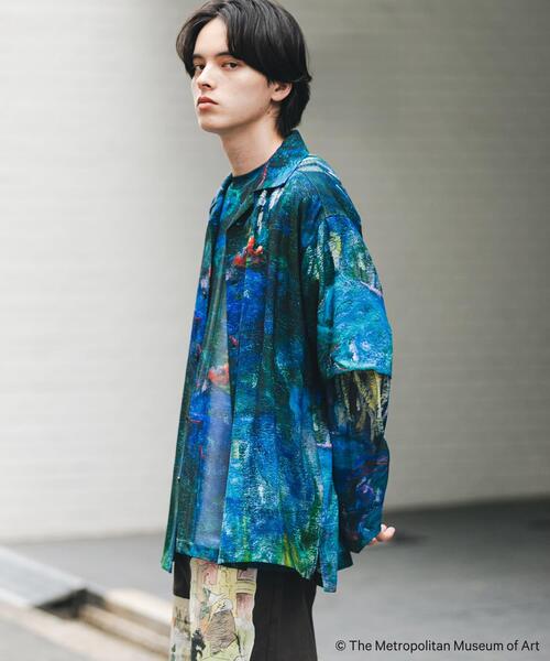 SENSE OF PLACE by URBAN RESEARCH（センスオブプレイスバイアーバンリサーチ）の「『別注』The Met×SENSE OF PLACE　ショートスリーブ シャツ(モネ)（シャツ/ブラウス・メンズ・ライトピンク/ブラック・LARGE/MEDIUM）」の4枚目の写真
