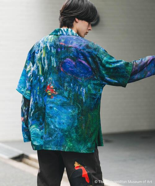 SENSE OF PLACE by URBAN RESEARCH（センスオブプレイスバイアーバンリサーチ）の「『別注』The Met×SENSE OF PLACE　ショートスリーブ シャツ(モネ)（シャツ/ブラウス・メンズ・ライトピンク/ブラック・LARGE/MEDIUM）」の5枚目の写真