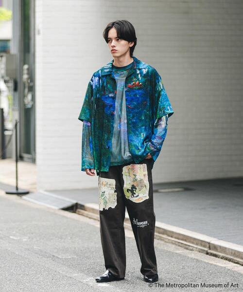 SENSE OF PLACE by URBAN RESEARCH（センスオブプレイスバイアーバンリサーチ）の「『別注』The Met×SENSE OF PLACE　ショートスリーブ シャツ(モネ)（シャツ/ブラウス・メンズ・ライトピンク/ブラック・LARGE/MEDIUM）」の6枚目の写真