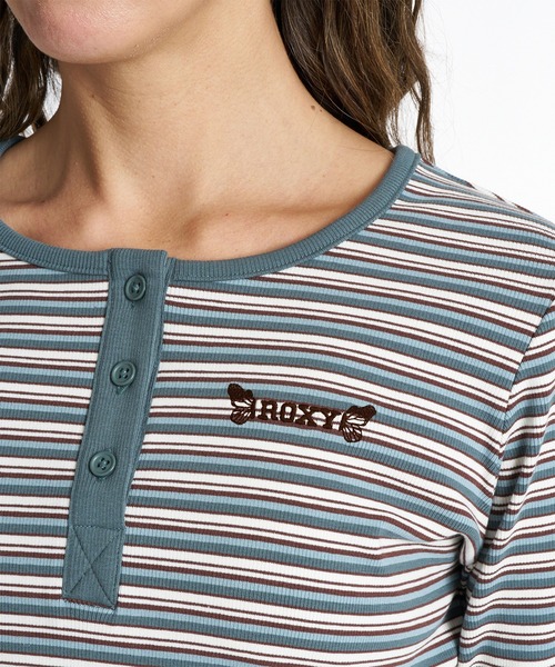 ROXY（ロキシー）の「ROXY/ロキシー ヘンリーネックロンT RLT264006（Tシャツ/カットソー・レディース・ホワイト/ブラウン/カーキ/ブラック・M/L）」の15枚目の写真