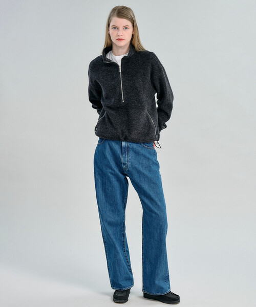 ORCIVAL(オーシバル)の「ORCIVAL | ブラッシュドフリース スタンドカラージッププルオーバー WOMEN(その他アウター・レディース・チャコール/オートミール・1)」の3枚目の写真