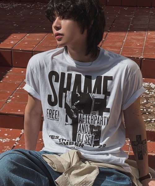 NOWLE(ノウル)の「【NOWLE】グランジ パンク グラフィックTシャツ 半袖 / バンドT風 ルーズT(Tシャツ/カットソー・メンズ・ホワイト・LARGE/MEDIUM/X-LARGE)」の9枚目の写真