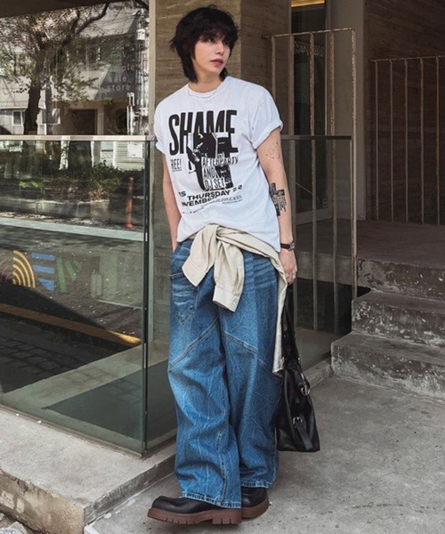 NOWLE(ノウル)の「【NOWLE】グランジ パンク グラフィックTシャツ 半袖 / バンドT風 ルーズT(Tシャツ/カットソー・メンズ・ホワイト・LARGE/MEDIUM/X-LARGE)」の18枚目の写真