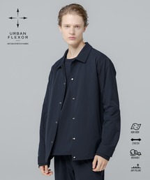 SPU（スプ）の「【セットアップ対応】 多機能素材ナイロン 【URBAN FLEXOR】 【防しわ、ストレッチ、ウォッシャブル、抗ピリング】 Snap-Button Essential Coach Jacket（ナイロンジャケット）」