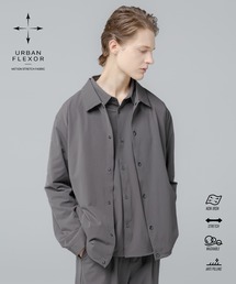 SPU（スプ）の「【セットアップ対応】 多機能素材ナイロン 【URBAN FLEXOR】 【防しわ、ストレッチ、ウォッシャブル、抗ピリング】 Snap-Button Essential Coach Jacket（ナイロンジャケット）」