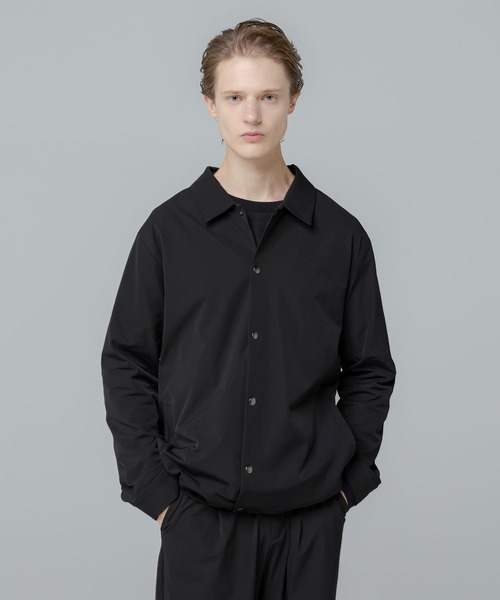 SPU(スプ)の「【セットアップ対応】 多機能素材ナイロン 【URBAN FLEXOR】 【防しわ、ストレッチ、ウォッシャブル、抗ピリング】 Snap-Button Essential Coach Jacket(ナイロンジャケット・メンズ・グレイッシュベージュ/チャコール/ブラック/ネイビー・S/M/L/XL)」の10枚目の写真
