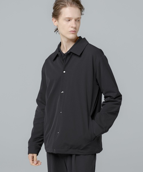 SPU(スプ)の「【セットアップ対応】 多機能素材ナイロン 【URBAN FLEXOR】 【防しわ、ストレッチ、ウォッシャブル、抗ピリング】 Snap-Button Essential Coach Jacket(ナイロンジャケット・メンズ・グレイッシュベージュ/チャコール/ブラック/ネイビー・S/M/L/XL)」の15枚目の写真
