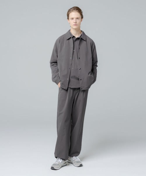 SPU(スプ)の「【セットアップ対応】 多機能素材ナイロン 【URBAN FLEXOR】 【防しわ、ストレッチ、ウォッシャブル、抗ピリング】 Snap-Button Essential Coach Jacket(ナイロンジャケット・メンズ・グレイッシュベージュ/チャコール/ブラック/ネイビー・S/M/L/XL)」の17枚目の写真
