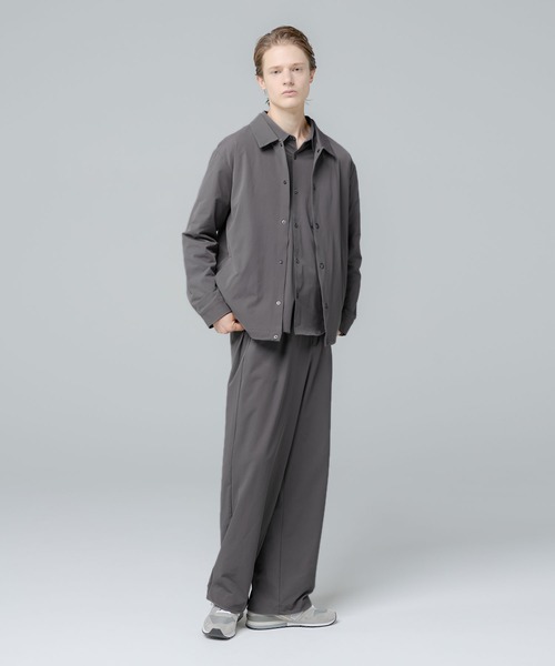 SPU(スプ)の「【セットアップ対応】 多機能素材ナイロン 【URBAN FLEXOR】 【防しわ、ストレッチ、ウォッシャブル、抗ピリング】 Snap-Button Essential Coach Jacket(ナイロンジャケット・メンズ・グレイッシュベージュ/チャコール/ブラック/ネイビー・S/M/L/XL)」の19枚目の写真