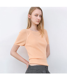 LAYERD HALTER NECK BUSTIER&TOP KNIT SET (T-7250)