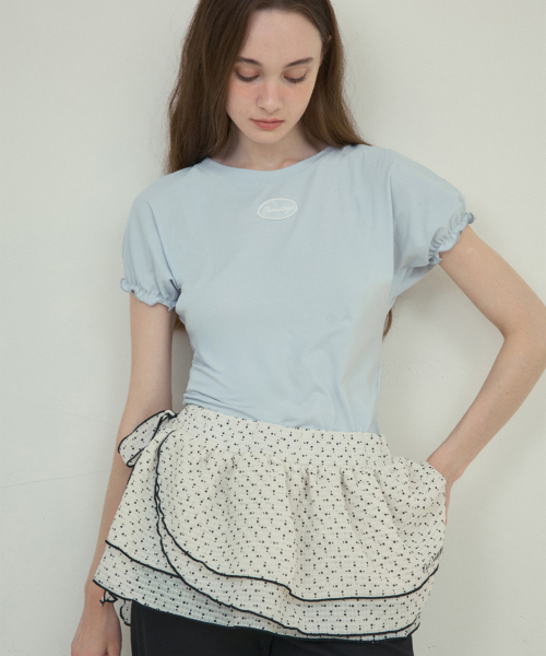 OURNOSTALGIA（アワー ノスタルジア）の「Embo dot shirring skirt_White(O25-SK08)（スカート・レディース・アイボリー・FREE）」の2枚目の写真