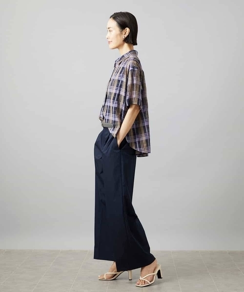 MICHEL KLEIN(ミッシェル・クラン)の「シアーチェックシャツ(シャツ/ブラウス・レディース・ブラウン/ダークラベンダー・38)」の12枚目の写真