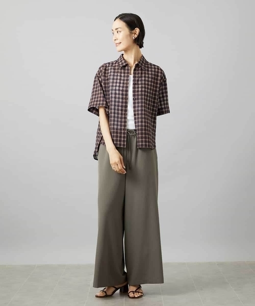 MICHEL KLEIN(ミッシェル・クラン)の「シアーチェックシャツ(シャツ/ブラウス・レディース・ブラウン/ダークラベンダー・38)」の17枚目の写真