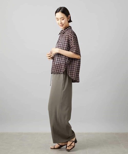MICHEL KLEIN(ミッシェル・クラン)の「シアーチェックシャツ(シャツ/ブラウス・レディース・ブラウン/ダークラベンダー・38)」の18枚目の写真