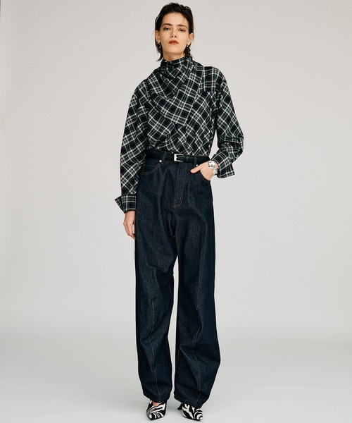 PRANK PROJECT(プランクプロジェクト)の「【2026Autumn Pre-Order】カーブレッグデニム / Curve Leg Denim(デニムパンツ・レディース・ブルー/ネイビー・38/36/34)」の3枚目の写真