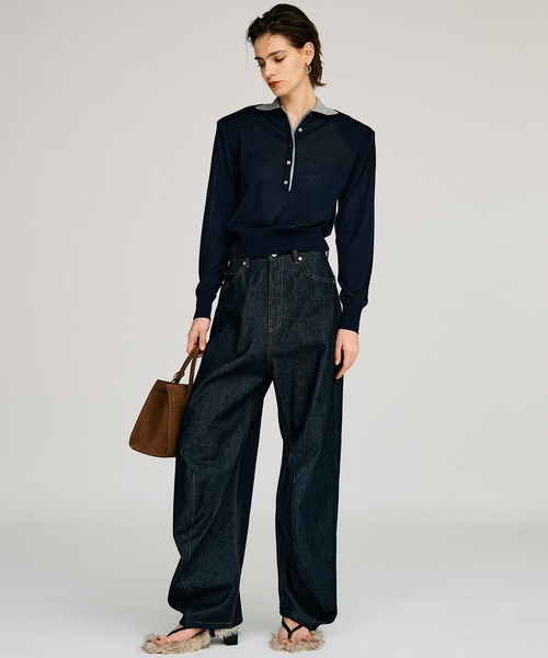 PRANK PROJECT(プランクプロジェクト)の「【2026Autumn Pre-Order】カーブレッグデニム / Curve Leg Denim(デニムパンツ・レディース・ブルー/ネイビー・38/36/34)」の7枚目の写真