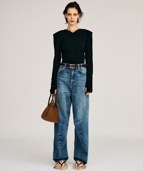 PRANK PROJECT(プランクプロジェクト)の「【2026Autumn Pre-Order】カーブレッグデニム / Curve Leg Denim(デニムパンツ・レディース・ブルー/ネイビー・38/36/34)」の12枚目の写真