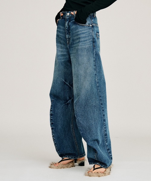 PRANK PROJECT(プランクプロジェクト)の「【2026Autumn Pre-Order】カーブレッグデニム / Curve Leg Denim(デニムパンツ・レディース・ブルー/ネイビー・38/36/34)」の19枚目の写真