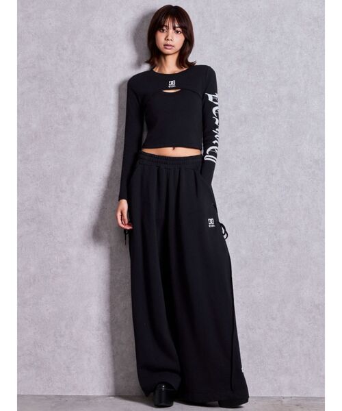 GYDA(ジェイダ)の「GYDA×DC SIDE LACE UP WIDEパンツ(スウェットパンツ・レディース・ブラック/オフホワイト/ピンク・FREE)」の17枚目の写真