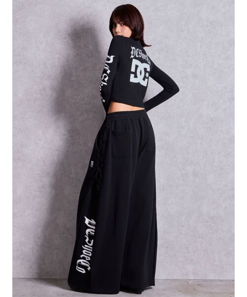 GYDA(ジェイダ)の「GYDA×DC SIDE LACE UP WIDEパンツ(スウェットパンツ・レディース・ブラック/オフホワイト/ピンク・FREE)」の18枚目の写真