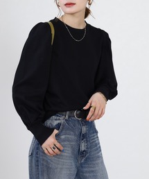 ミニ裏毛 パフスリーブ長袖カットソー