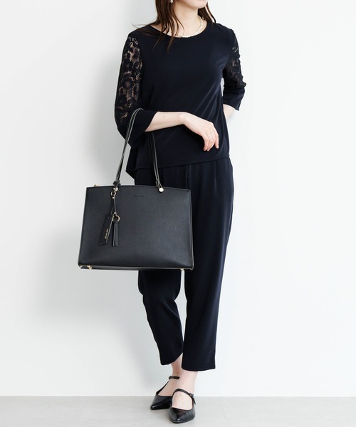 Jewelna Rose(ジュエルナローズ)の「ターミー・トートバッグ2 A4サイズ 16331(トートバッグ・レディース・ブラック/グレー系その他/グレイッシュベージュ・FREE)」の7枚目の写真