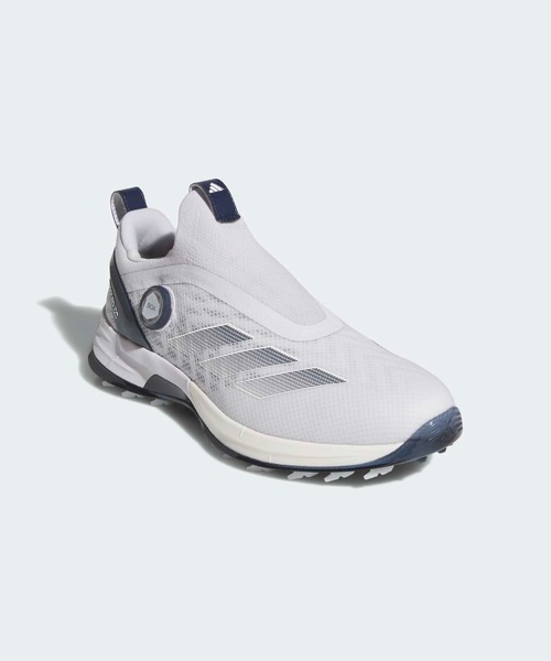 adidas(アディダス)の「アディゼロ ZG 25 ボア【adidas Golf/アディダスゴルフ】(スニーカー・メンズ・ホワイト×ネイビー・29.0cm/26.0cm/27.0cm/26.5cm/27.5cm/28.0cm/28.5cm/25.5cm/25.0cm/24.5cm)」の4枚目の写真