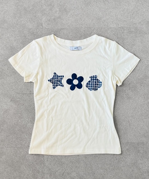 SHEPP(シープ)の「アニマル×フラワープリント クルーネック半袖Tシャツ(Tシャツ/カットソー・レディース・ホワイト・L/M)」の4枚目の写真