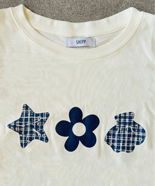 SHEPP(シープ)の「アニマル×フラワープリント クルーネック半袖Tシャツ(Tシャツ/カットソー・レディース・ホワイト・L/M)」の6枚目の写真