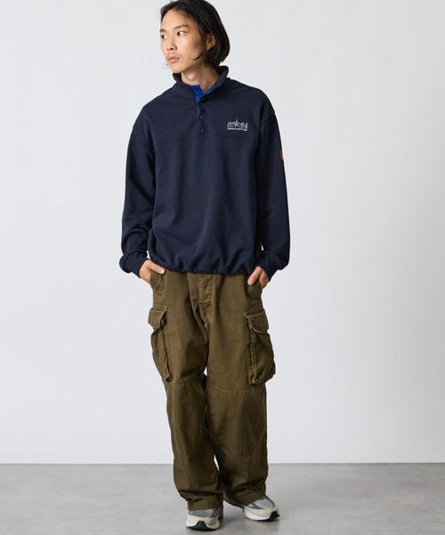 Manhattan Portage（マンハッタンポーテージ）の「【WEB先行予約】[MANHATTAN PORTAGE/マンハッタンポーテージ] 別注 ワンポイントロゴ刺繍 ハーフスナップスウェット（スウェット・レディース・ワイン/ブラック/ネイビー・XL/L/M/S）」の12枚目の写真