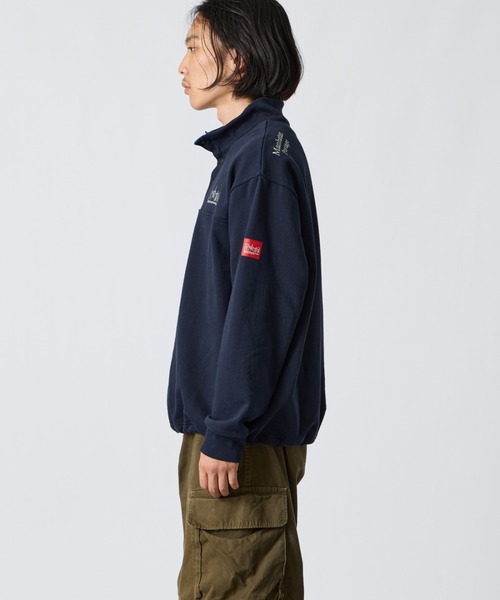 Manhattan Portage（マンハッタンポーテージ）の「【WEB先行予約】[MANHATTAN PORTAGE/マンハッタンポーテージ] 別注 ワンポイントロゴ刺繍 ハーフスナップスウェット（スウェット・レディース・ワイン/ブラック/ネイビー・XL/L/M/S）」の10枚目の写真