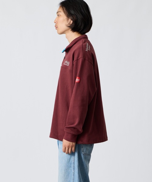 Manhattan Portage（マンハッタンポーテージ）の「【WEB先行予約】[MANHATTAN PORTAGE/マンハッタンポーテージ] 別注 ワンポイントロゴ刺繍 ハーフスナップスウェット（スウェット・レディース・ワイン/ブラック/ネイビー・XL/L/M/S）」の20枚目の写真