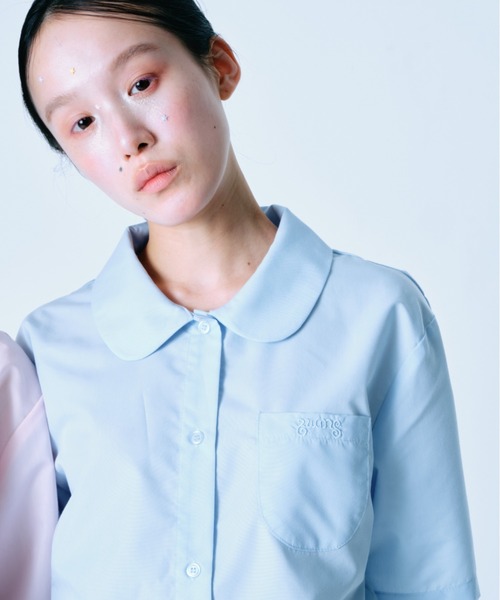 twins（nemne store）（ツインズ）の「twins Uniform oversized shirts（シャツ/ブラウス・レディース・ライトブルー/ライトピンク・フリー）」の2枚目の写真
