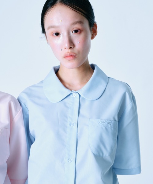 twins（nemne store）（ツインズ）の「twins Uniform oversized shirts（シャツ/ブラウス・レディース・ライトブルー/ライトピンク・フリー）」の5枚目の写真
