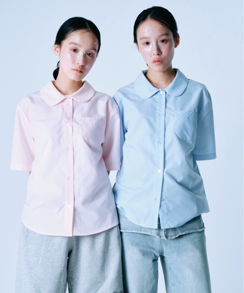 twins（nemne store）（ツインズ）の「twins Uniform oversized shirts（シャツ/ブラウス・レディース・ライトブルー/ライトピンク・フリー）」の4枚目の写真