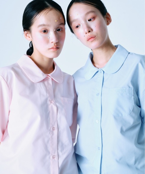 twins（nemne store）（ツインズ）の「twins Uniform oversized shirts（シャツ/ブラウス・レディース・ライトブルー/ライトピンク・フリー）」の3枚目の写真