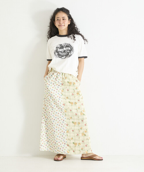 Freada(フリーダ)の「Freada/フリーダ 花柄サテンスカート(スカート・レディース・ブラック/オフホワイト・ONE SIZE)」の21枚目の写真