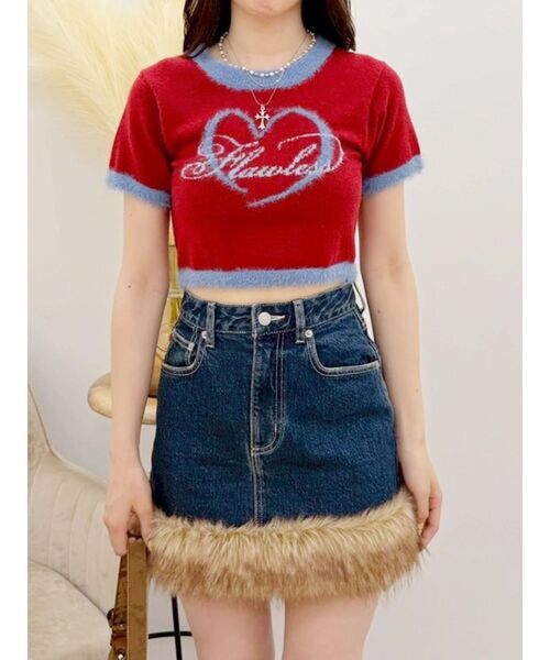 EVRIS（エヴリス）の「シャギーロゴニットトップス　秋服（ニット/セーター・レディース・レッド/グレー/ブラウン/ブラック・FREE）」の22枚目の写真