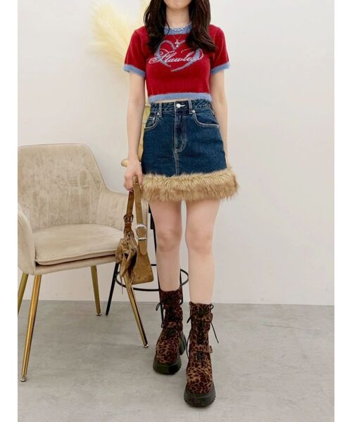 EVRIS（エヴリス）の「シャギーロゴニットトップス　秋服（ニット/セーター・レディース・レッド/グレー/ブラウン/ブラック・FREE）」の20枚目の写真