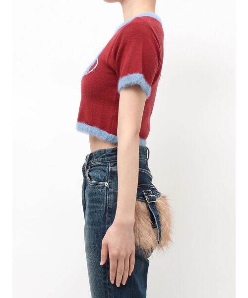 EVRIS（エヴリス）の「シャギーロゴニットトップス　秋服（ニット/セーター・レディース・レッド/グレー/ブラウン/ブラック・FREE）」の8枚目の写真