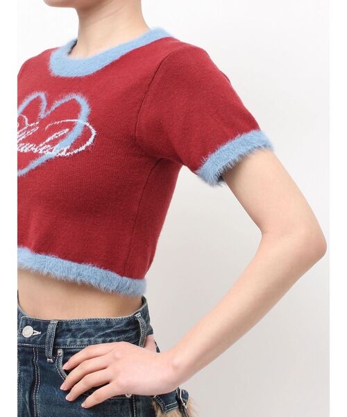 EVRIS（エヴリス）の「シャギーロゴニットトップス　秋服（ニット/セーター・レディース・レッド/グレー/ブラウン/ブラック・FREE）」の11枚目の写真