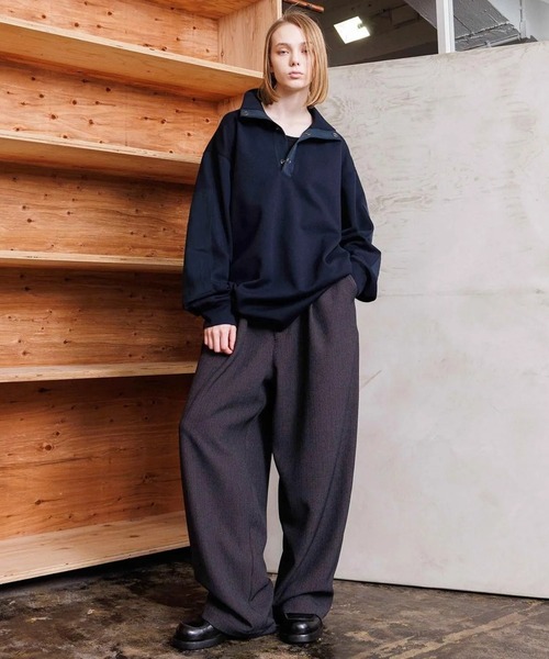 VOAAOV(ヴォアーブ)の「【VOAAOV】TWEEDY Easy Wide Pants(その他パンツ・メンズ・チャコールグレー/グレイッシュベージュ・1/2)」の1枚目の写真