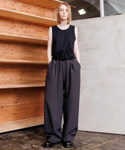 VOAAOV(ヴォアーブ)の「【VOAAOV】TWEEDY Easy Wide Pants(その他パンツ・メンズ・チャコールグレー/グレイッシュベージュ・1/2)」の3枚目の写真