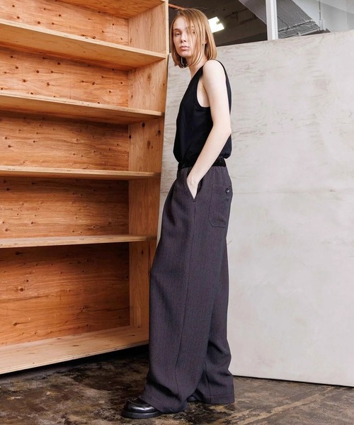 VOAAOV(ヴォアーブ)の「【VOAAOV】TWEEDY Easy Wide Pants(その他パンツ・メンズ・チャコールグレー/グレイッシュベージュ・1/2)」の5枚目の写真