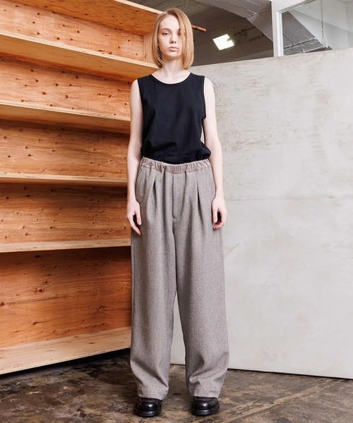 VOAAOV(ヴォアーブ)の「【VOAAOV】TWEEDY Easy Wide Pants(その他パンツ・メンズ・チャコールグレー/グレイッシュベージュ・1/2)」の6枚目の写真
