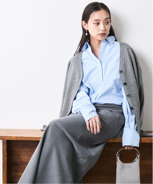 CHIC STYLE(シックスタイル)の「ベーシックシャツ<大きいサイズ有>シックスタイル(シャツ/ブラウス・レディース・オフホワイト/ブルー・L/M/5L/4L/3L/LL)」の20枚目の写真