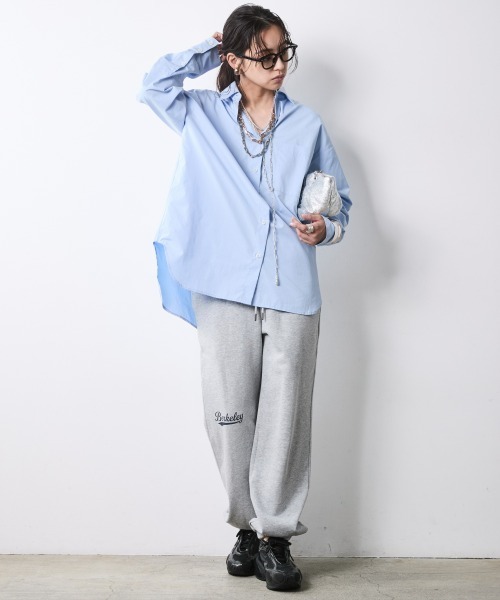 CHIC STYLE(シックスタイル)の「ベーシックシャツ<大きいサイズ有>シックスタイル(シャツ/ブラウス・レディース・オフホワイト/ブルー・L/M/5L/4L/3L/LL)」の3枚目の写真